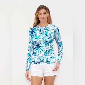 Whimsy Rose Tee Shirt Baltic Watercolor Aqua Size Small Floral